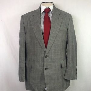 Jos A Bank 44R Glen Check Sport Coat Blazer